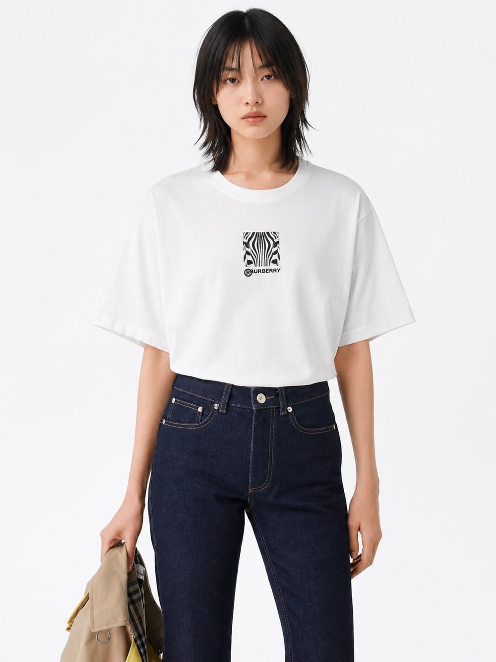 Authentic Burberry zebra print oversized fits tee